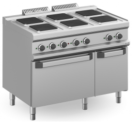 6 főzőlapos MBM álló elektromos tűzhely elektromos sütővel GN2/1